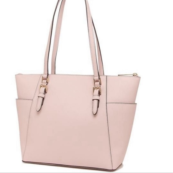 MICHAEL KORS CHARLOTTE LARGE TOP ZIP POWDER BLUSH - Picture 13 of 16